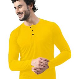 BEYOU FASHION Henley Neck Long Sleeves Regular Fit Casual T-Shirt-picture-2
