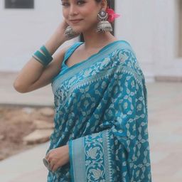 all about you Woven Design Zari Pure Silk Banarasi Saree-picture-58