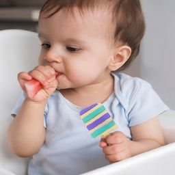 Enorme Silicone Candy Shape Cream Color Teething Soft Teether and and Round Shape BPA Free Silicone Bell Teether Ring for Babies image 4