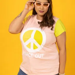 Sizeupp Plus Size ColorBlocked Crew Neck Half Sleeve Regular Fit T Shirt-picture-9