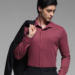 Jack & Jones Men Spread Collar Solid Cotton Slim Fit Casual Shirt-image-47
