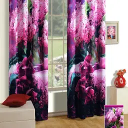 Swayam Multicolor Lounge Eyelet Door Curtain - Single Piece (7 Ft)-12