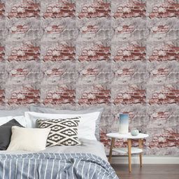 Jaamso Royals Red & Grey Brick & Plaster Self Adhesive Wallpaper-image-68