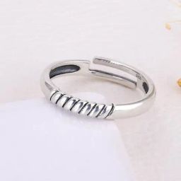 GIVA 925 Sterling Silver Rope Ring Adjustable For Women-picture-11