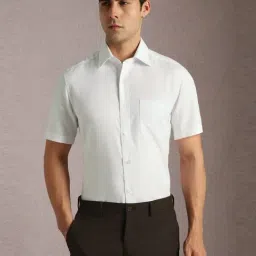 Louis Philippe White Cotton Regular Fit Shirt-picture-26