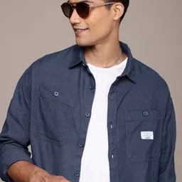 WROGN Drop-Shoulder Sleeves Oversized Fit Casual Shirt-image-55