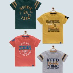 Codez Kids Multicolor Printed T-Shirt (Pack Of 4)-image-18