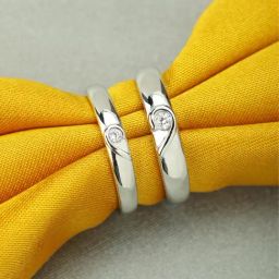 Peora Silver-Plated Solitaire Couple Rings-image-97
