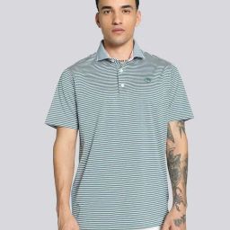 Puma x ARNOLD PALMER Green Regular Fit Striped Sports Polo-image-12