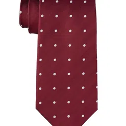 The Tie Hub Men Polka Dots Printed Pure Silk Skinny Tie-image-65