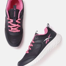 Reebok Girls Navy Blue Woven Design Rush Runner 4.0 Shoes-20