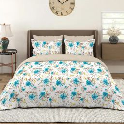 Layers White Cotton Floral King Bedsheet With 2 Pillow Covers-image-35
