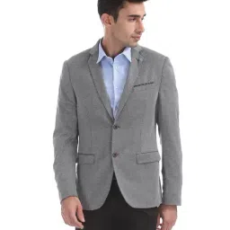Arrow Navy & White Printed Blazer-picture-37