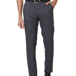 Raymond Grey Slim Fit Checks Trousers-image-98