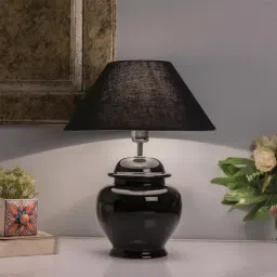 Homesake Black Ceramic Guard Shaped Table Lamps with Black Shade - Set of 2-2