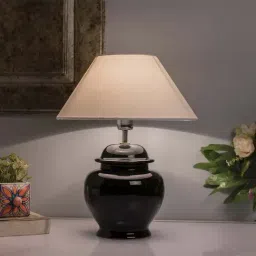Homesake Black Ceramic Guard Shaped Table Lamps with White Shade - Set of 2-47