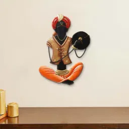 eCraftIndia Musician Tribal playing Tapri Handcrafted Iron Wall Hanging-image-29