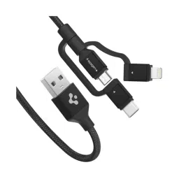 Spigen C10i3 DuraSync 3 in 1 Universal Charger Cable, Micro USB/Lightning/USB C (1.5m)-Black-17