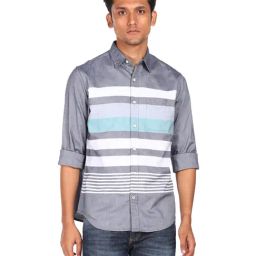 Aeropostale Blue Cotton Regular Fit Striped Shirt-picture-39