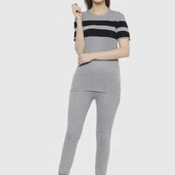 Vimal Jonney Grey Stripes Print Pajama Set-image-59