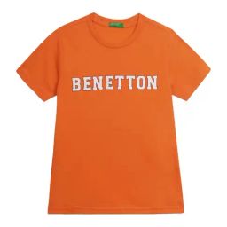 United Colors of Benetton Kids Orange Logo Print T-Shirt-image-41