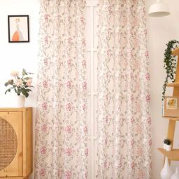 Ariana Beige & Pink Polyester 7 Ft Door Curtain - Single Piece-image-51