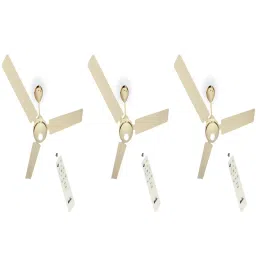 Maya Deco Dc Eco 30W 1200 mm Solar Panel BLDC Ceiling Fan with Remote (Ivory, Pack of 3)-30