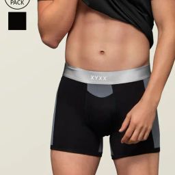 XYXX Black, Navy & Red Slim Fit Trunk (Pack Of 2)-image-7