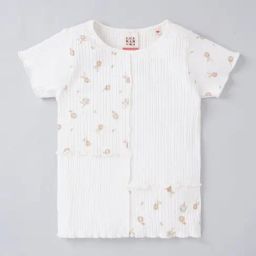 Ed-a-Mamma Kids White Cotton Printed Top-image-36