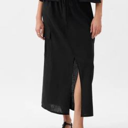GAP Black Regular Fit Solid Skirt-image-36