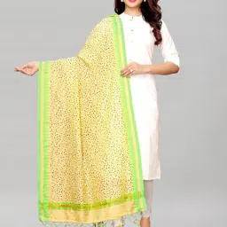 Satrani Beige Cotton Silk Woven Pattern Dupatta-picture-10