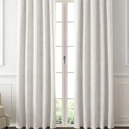 GM Self White Polyester 7 ft Eyelet Ring Top Door Curtain - Set of 2-17