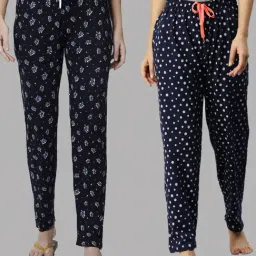 Kryptic Navy Printed Pure Cotton Elasticated Waist Band Regular Fit Pyjamas - Pack of 2-picture-24
