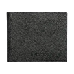 The Vertical Black Textured Leather Bi-Fold Wallet for Men-37