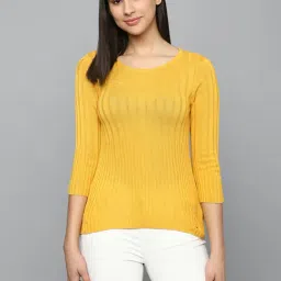 Allen Solly Yellow Self Pattern Top-picture-6