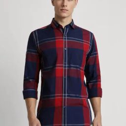 Peter England Multi Slim Fit Checks Shirt-image-1