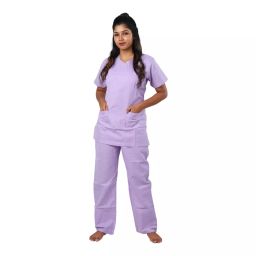 LOYAL NEEDS Y Neck Short Sleeves Double Stitch Scrub Suit Customised Polycotton Fabric FSYLA XL Size For Female-image-96