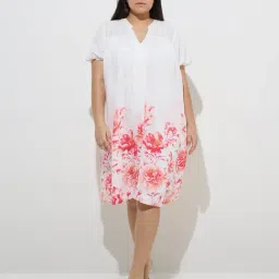 Gia by Westside White Floral Printed A-Line Dress-picture-18