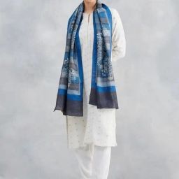 Fabindia Blue Printed Stole-picture-3