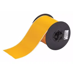 BRADY Printer Label Roll Vinyl Yellow 4 inch x 100 ft, 6UMR7-13
