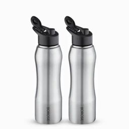?Borosil Water Bottle with Single Wall & Leakproof Set of 2 (Silver, ?1000 ml)-22