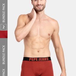 Pepe Jeans Men Pack Of 2 Outer Elastic Cotton Trunks-picture-39