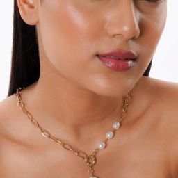 Joker & Witch Marella Pearl Gold Necklace for Women-image-48