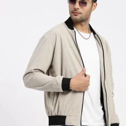 SHOWOFF Beige Corduroy Slim Fit  Jacket-24