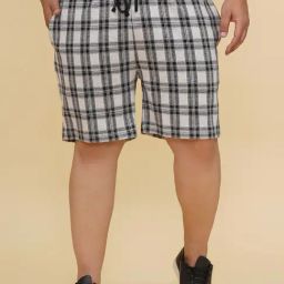 John Pride Multicolor Cotton Chequered Shorts-image-71