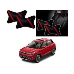 Auto Pearl Strip Red Car Neck Cushion/Neck Pillow Compatible with Mahindra XUV 300 2019-image-64