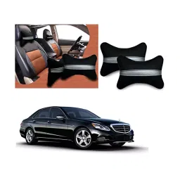 Auto Pearl Black Silver Strip Car Neck Cushion/Neck Pillow Compatible with Mercedes Benz E Class-picture-36