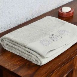 @home Grey 500 GSM Cotton Arias Bath Towel-image-1