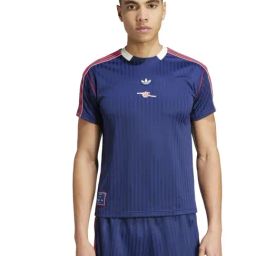 Adidas Blue Loose Fit Striped Jersey-image-81