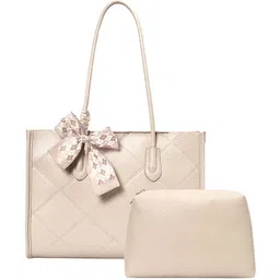 Lino Perros Textured Structured Shoulder Bag With Pouch-2